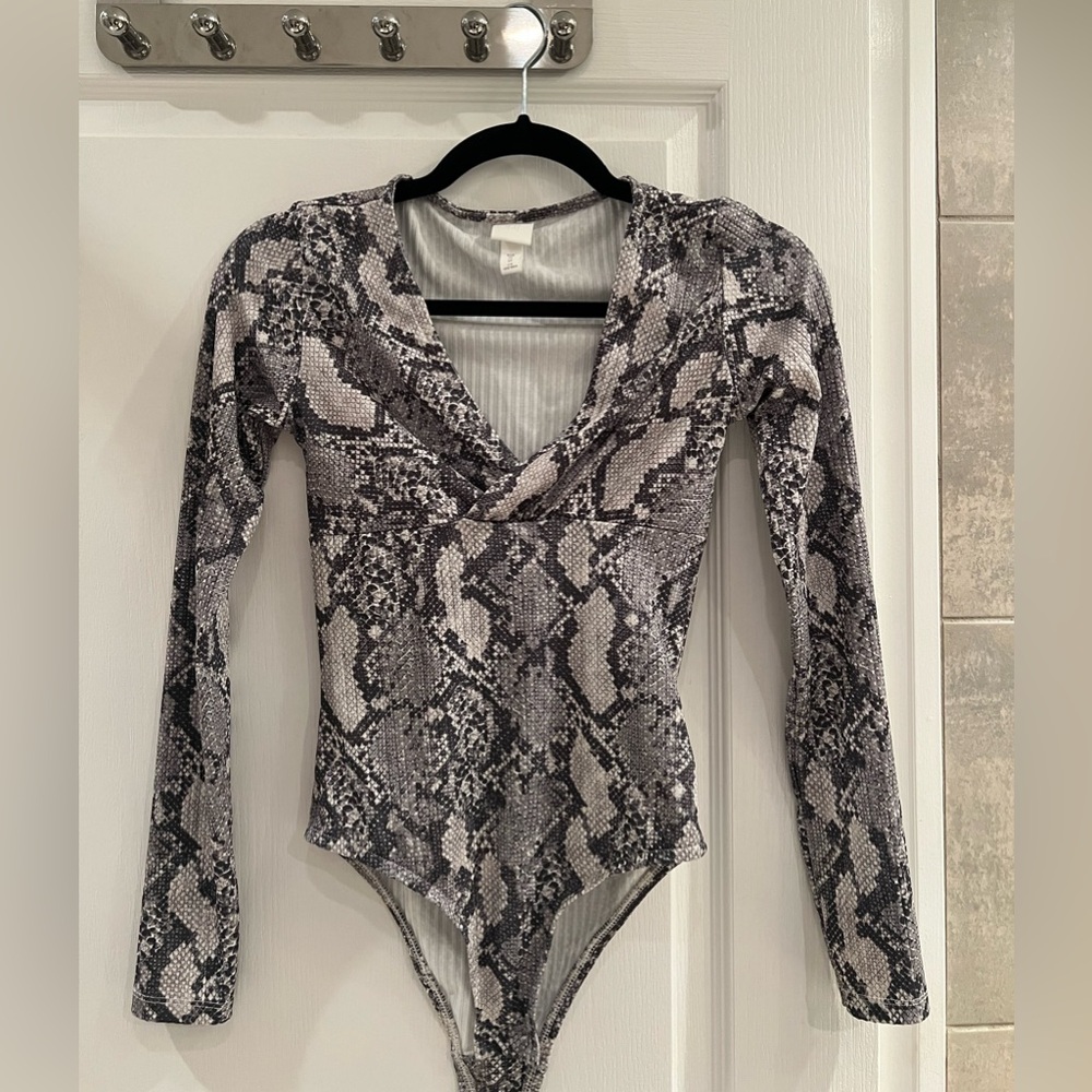 H&M Snakeskin Bodysuit XS